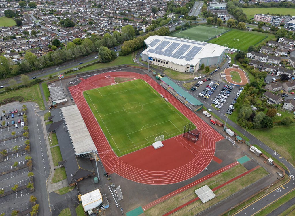 Newport Stadium at Spytty, running track around the pitch